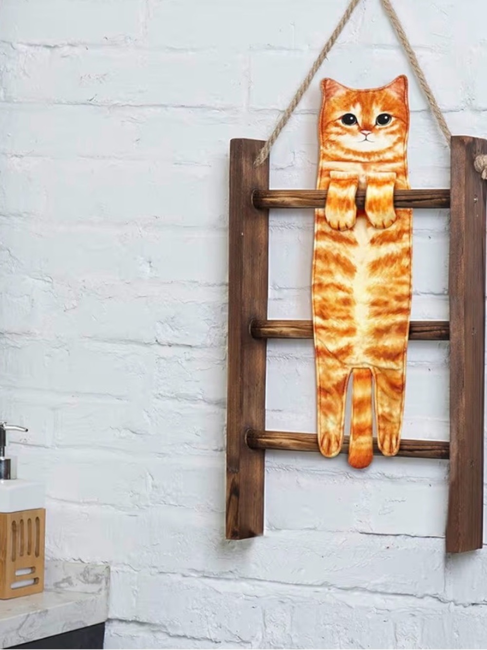 Orange Cat Hand Decorative Towel